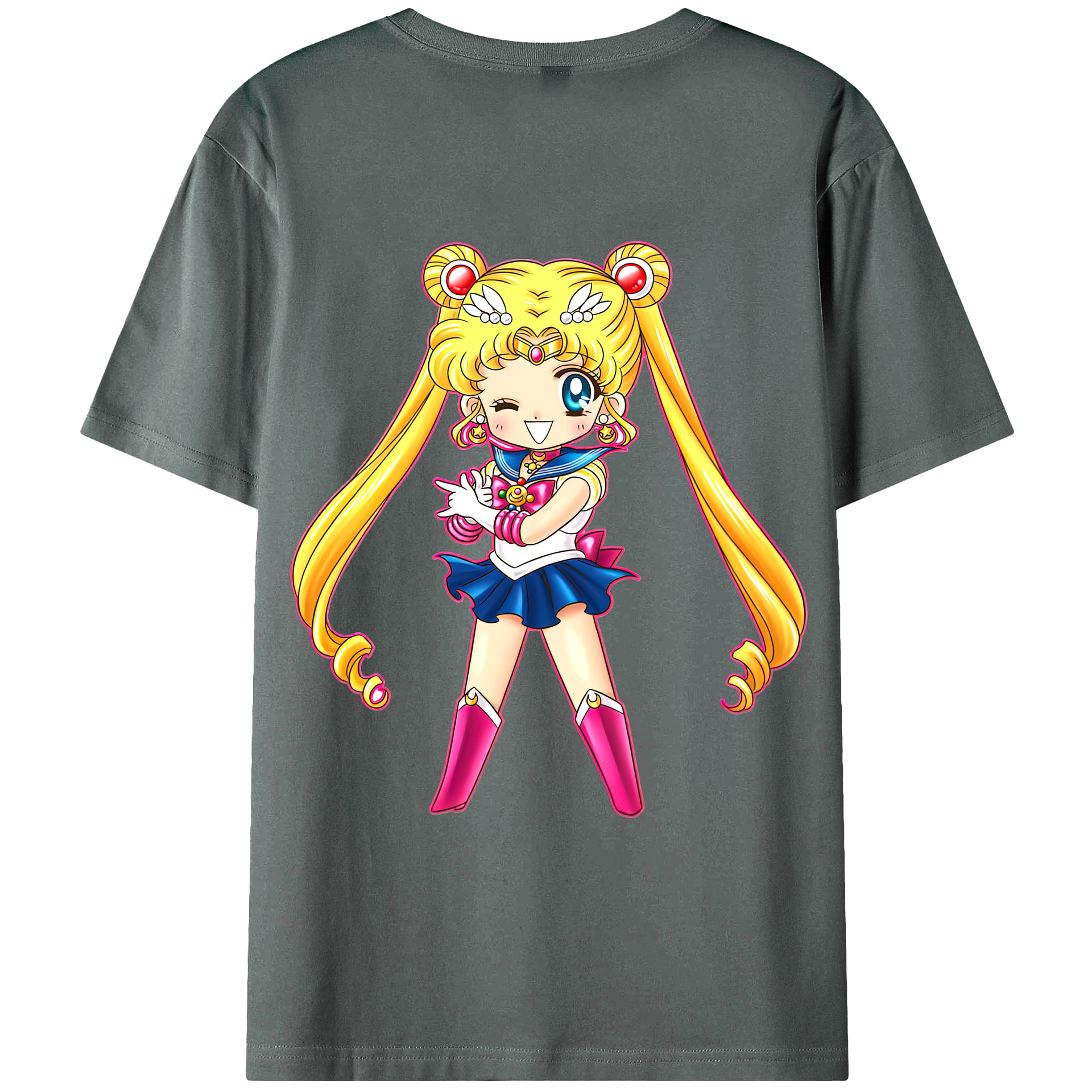 （画像用） 美少女戦士セーラームーン 月野 うさぎ つきの うさぎ Sailor Moon Tsukino Usagi 綿100％ メンズ半袖Tシャツ（バックプリント） 通気性